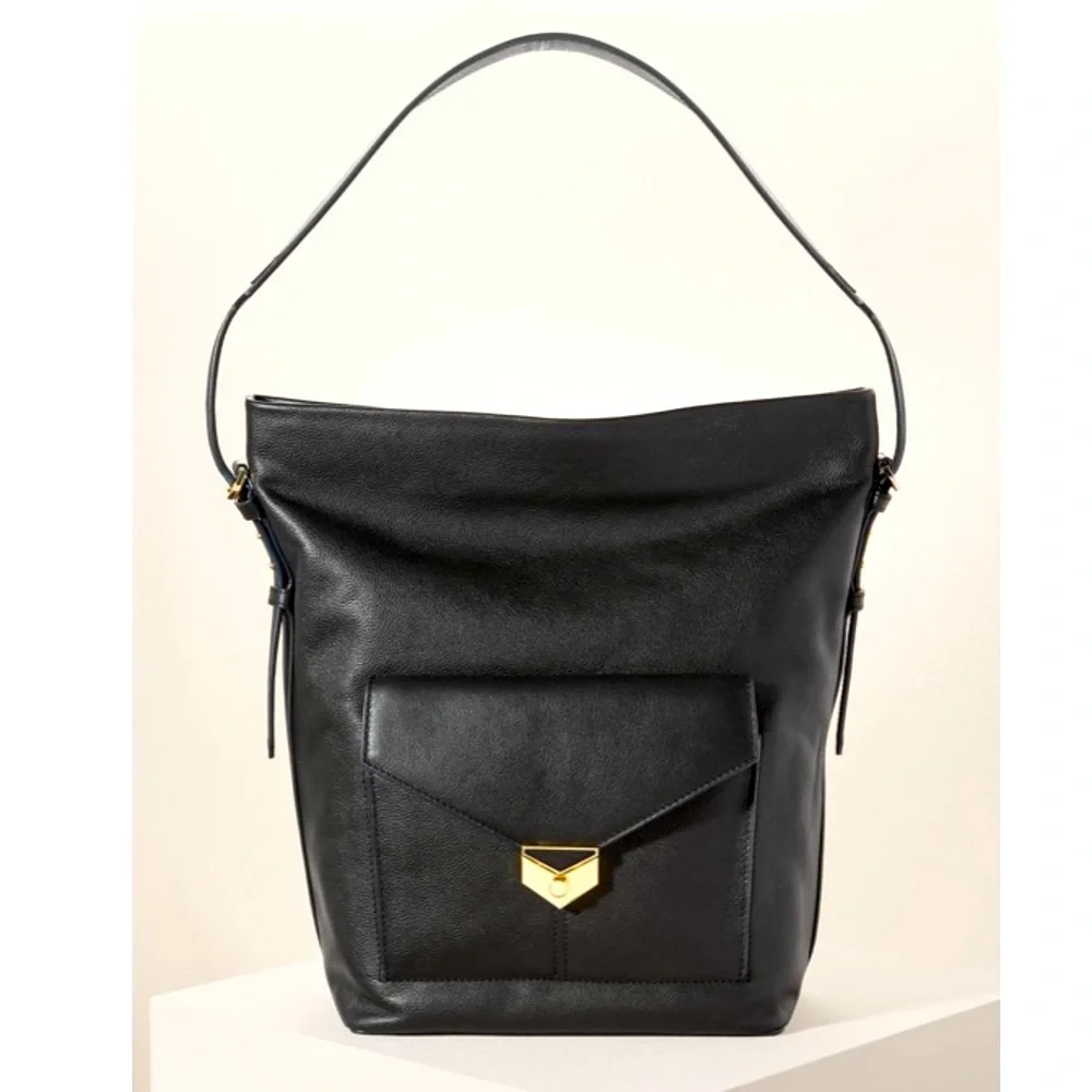 Stella & Dot | Black Leather Covet Bucket Bag - Picture 4 of 12